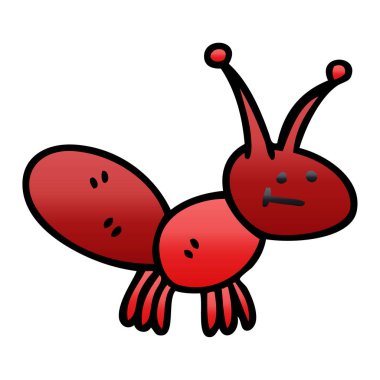 ilginç degrade gölgeli karikatür karınca