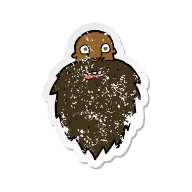 bir karikatür Retro sıkıntılı etiket adam sakallı