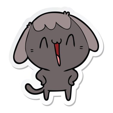 sevimli çizgi köpek etiket