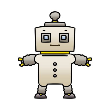 ilginç degrade gölgeli karikatür robot