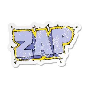 bir karikatür Retro sıkıntılı etiket zap sembolü