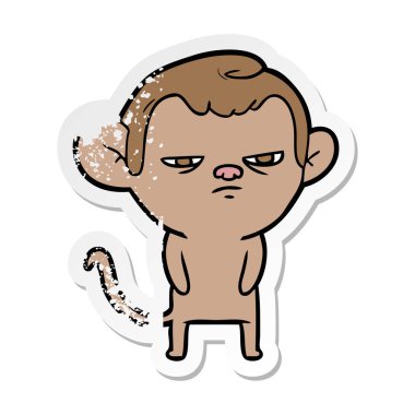 bir karikatür maymun sıkıntılı etiket