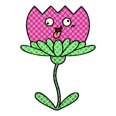 çizgi roman tarzı karikatür bir çiçek
