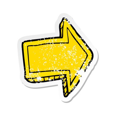 bir çizgi film işaret eden ok sıkıntılı etiket