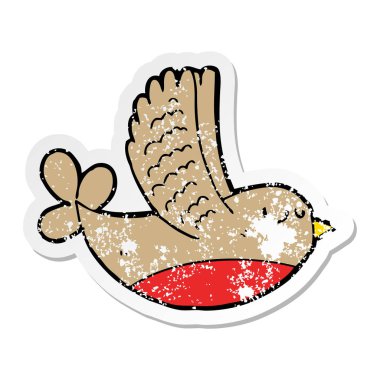 bir karikatür kuş sıkıntılı etiket