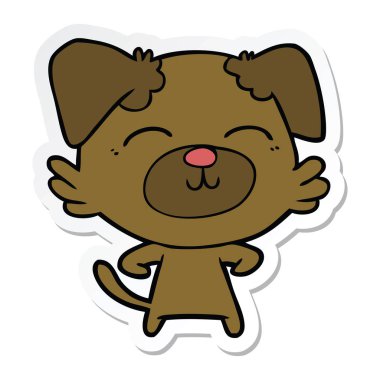 etiket bir karikatür köpek