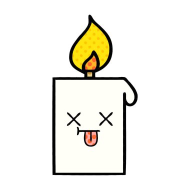 yanan bir mum, çizgi roman tarzı çizgi film