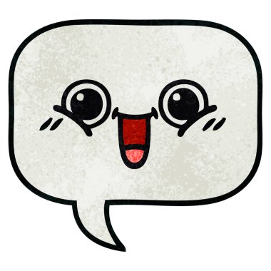 Retro grunge doku karikatür konuşma balonu
