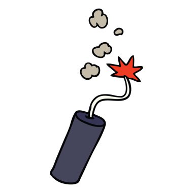 çizgi film doodle aydınlatılmış bir dinamit sopa