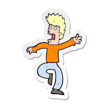 etiket bir karikatür adamı korkuttu