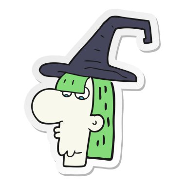 etiket bir karikatür cadı kafa