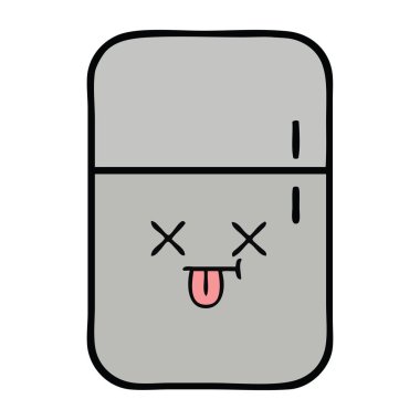 sevimli çizgi buzdolabı derin dondurucu