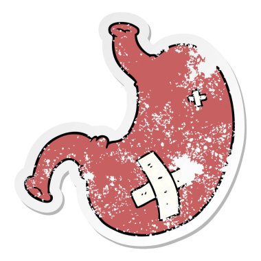 bir çizgi film mide sıkıntılı etiket