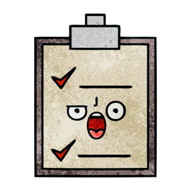 Retro grunge doku karikatür kontrol listesi