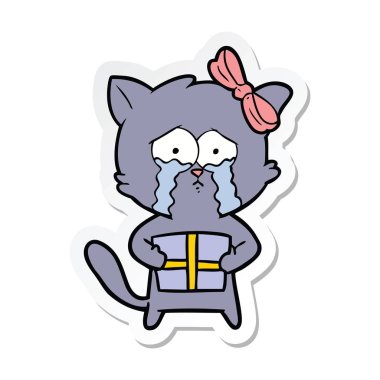 etiket bir karikatür kedi