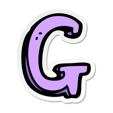 bir çizgi film mektup G Sticker