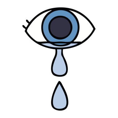 sevimli çizgi ağlayan göz