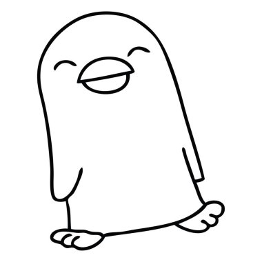 çizim için ilginç karikatür penguen