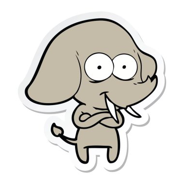 etiket mutlu çizgi fil