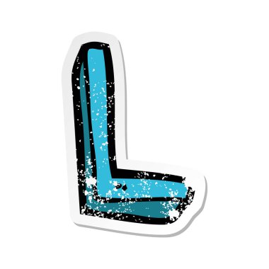 bir çizgi film mektup Retro sıkıntılı etiket