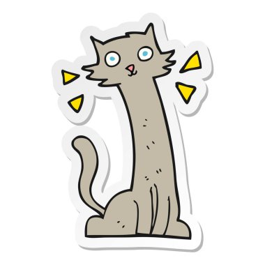 etiket bir karikatür kedi