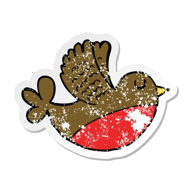 kuş uçan bir karikatür sıkıntılı etiket