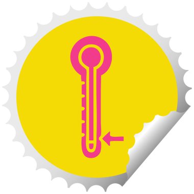 dairesel peeling etiket karikatür soğuk termometre