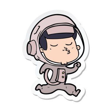 çalışan bir çizgi film emin astronotun etiket