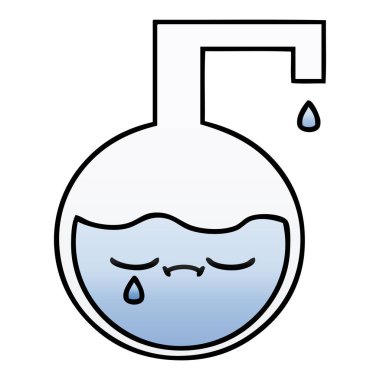 Degrade gölgeli karikatür bilimsel deney 