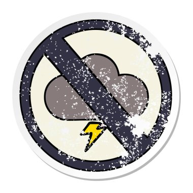 sevimli çizgi hava uyarı işareti sıkıntılı etiket