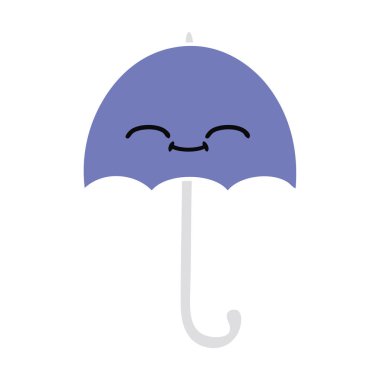 düz renk retro karikatür bir şemsiye