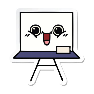 etiket bir sevimli çizgi beyaz tahta