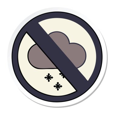 bir sevimli çizgi kar bulut uyarı işareti etiket