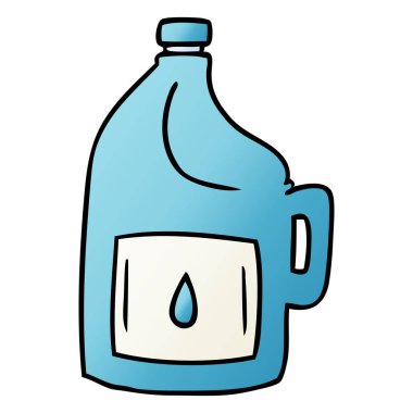 Degrade çizgi film doodle büyük bir içki şişesi