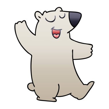 ilginç degrade gölgeli karikatür wombat