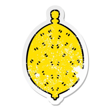 ilginç bir el sıkıntılı etiket karikatür limon çizilmiş