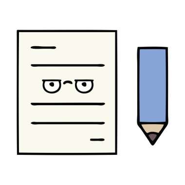 sevimli çizgi test kağıt