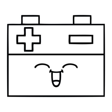 bir akü çizim karikatür