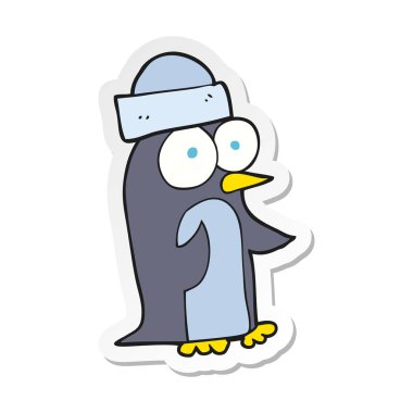 etiket bir karikatür penguen