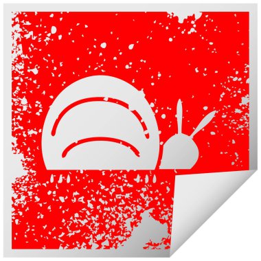 sıkıntılı kare etiketi simgesi yeşil hatanın peeling