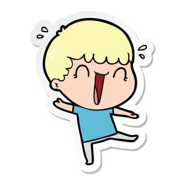 gülünecek bir çizgi film adamın etiket