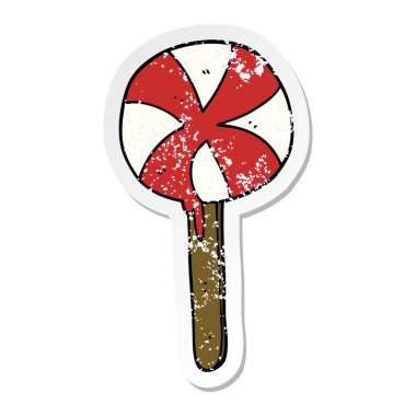 bir çizgi film lolipop sıkıntılı etiket