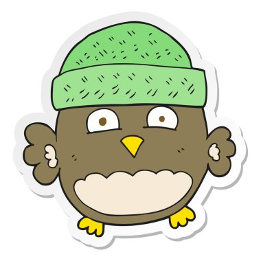 etiket bir karikatür şirin baykuş