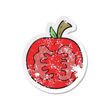 bir çizgi film domates Retro sıkıntılı etiket