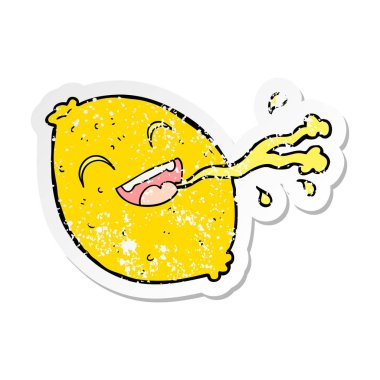 limon oyuncak bir karikatür sıkıntılı etiket