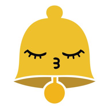 düz renk retro karikatür çan