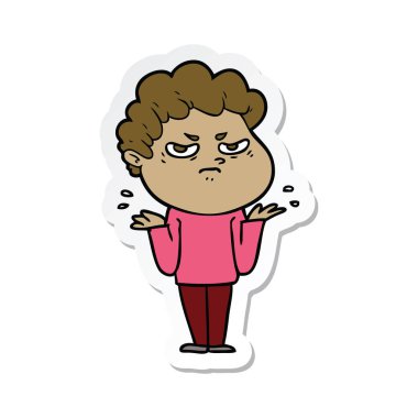 bir çizgi film kızgın adam etiketi