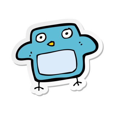 bir karikatür kuş Sticker