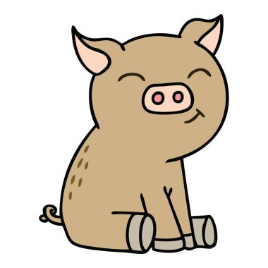 ilginç el karikatür domuz çekilmiş