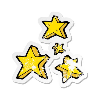 bir çizgi film yıldız Retro sıkıntılı etiket